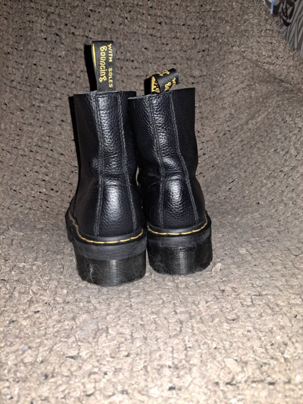 DR. MARTENS/DOC Sinclair-Black Milled Leather-Platform Boots-Sz 10L-8M-Near Mint - Picture 6 of 8